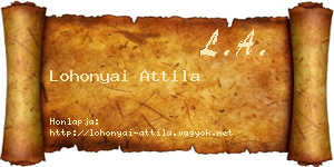 Lohonyai Attila névjegykártya