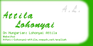attila lohonyai business card